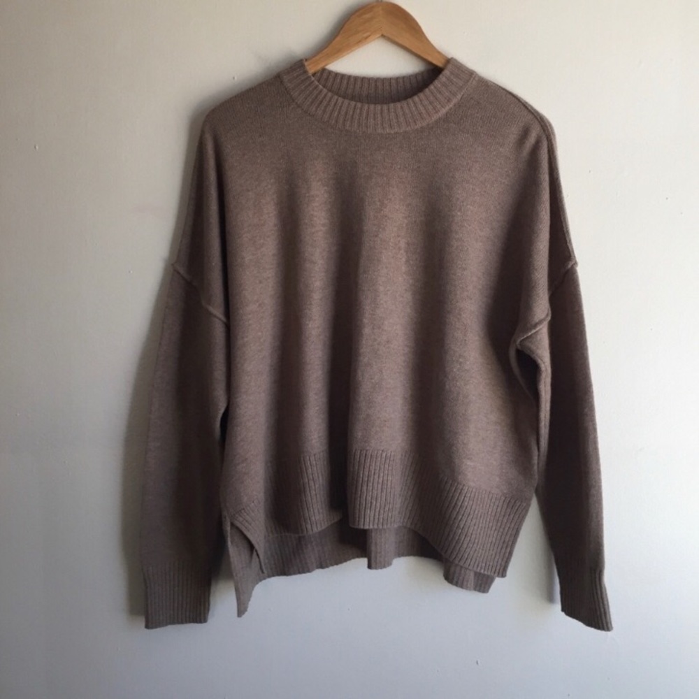 H&M Brown Oversized Crewneck Sweater